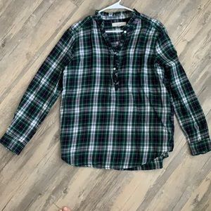 EUC LOFT 1/4 button down top